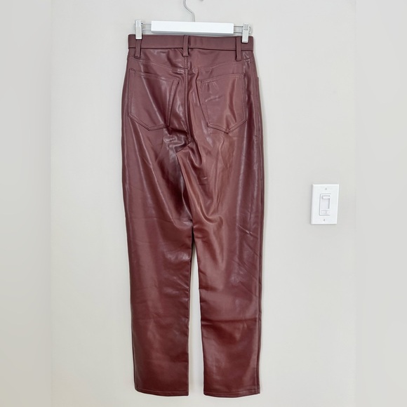 Abercrombie & Fitch The 90s Straight ultra high rise Vegan Leather Pants 27/4L - Picture 10 of 14